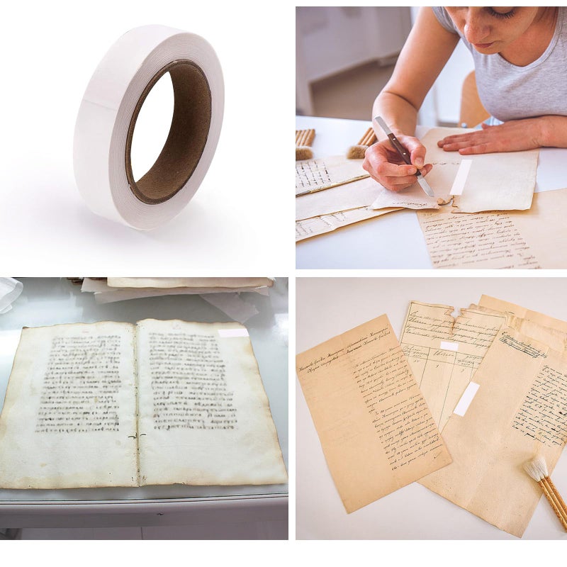 لينيكو شريط Hayaku المفصلي المنشط بالماء من Lineco مقاس 2.54 سم × 100 قدم، أرشيفي، خالي من الأحماض وقوي، يستخدم في الأعمال الفنية المفصلية، وإصلاح الورق، وتجليد الكتب والحفظ. - Image 4